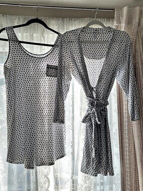Roller Rabbit blue Heart night dress and robe S